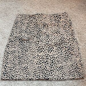 Brandy Melville Beige and Black Animal Print Mini Skirt
